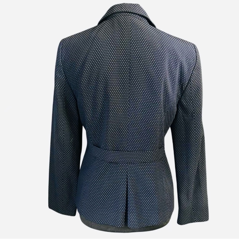 Karen Scott Petites Navy Micro Dot Blazer Women’s 6P Tailored Career Jacket - Picture 4 of 6